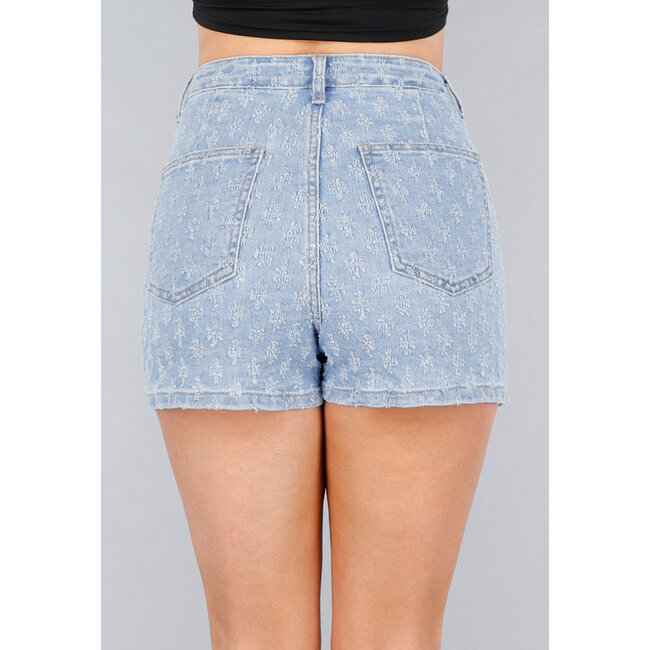 Gekräuselter Denim Stretch Skort
