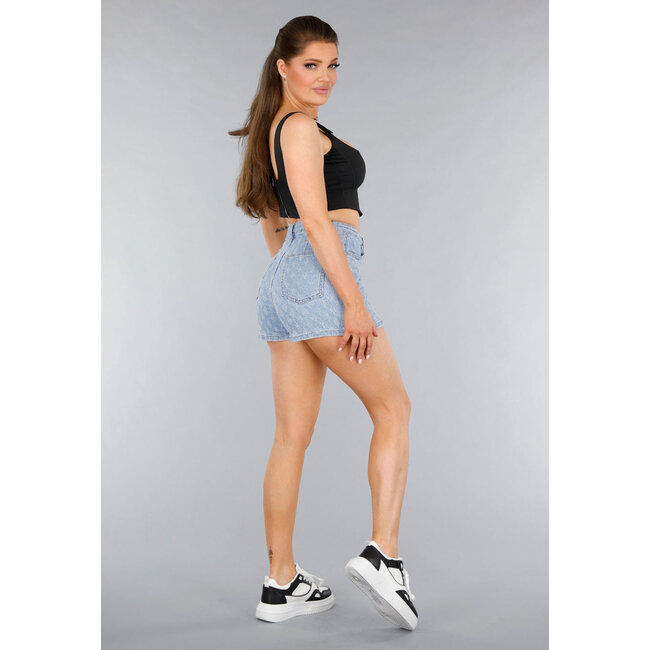 Gekräuselter Denim Stretch Skort