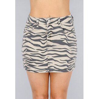 Redial Jeans Denim Stretch-Rock mit Zebramuster