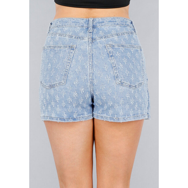 Gekräuselter Denim Revers Stretch Skort