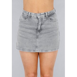 Grauer Denim Stretch Skort