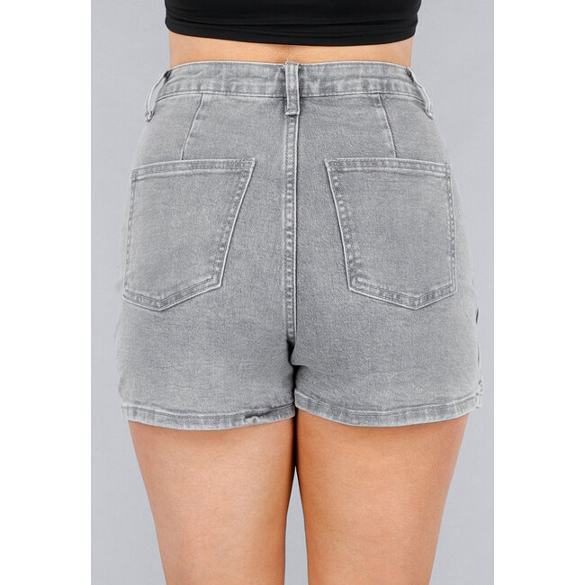 Grauer Denim Stretch Skort