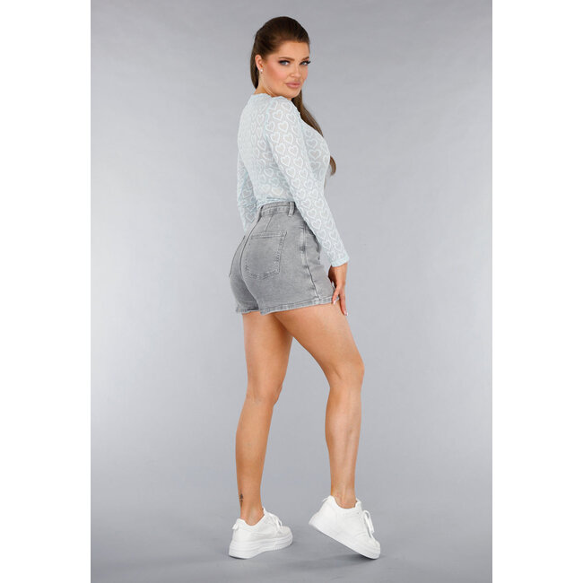 Grauer Denim Stretch Skort