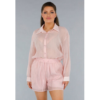 Bluse und Short Set in Hellrosa