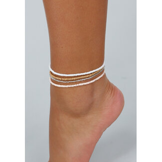 4-teiliges Knöchelarmband-Set mit rosa Perlen