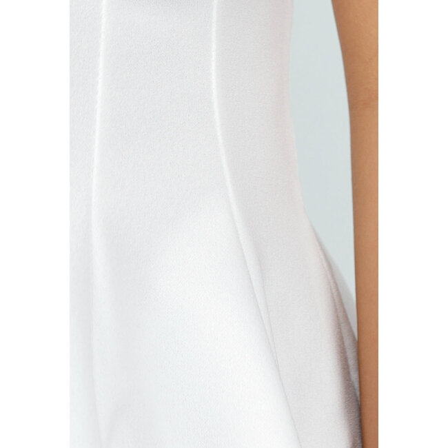 Weißes Peplum-Stretch-Top mit Reißverschluss