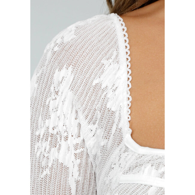 Fischschwanz-Spitzenkleid mit ausgestellten Ärmeln und Neckholder-String