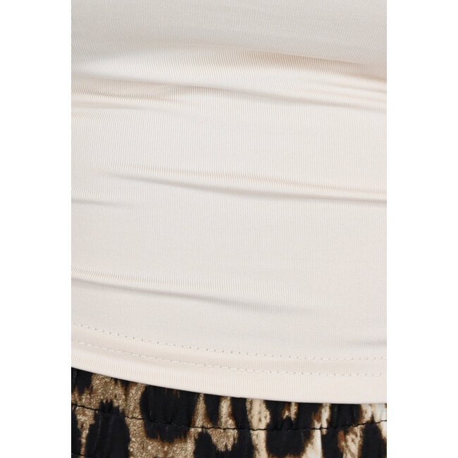 Einschuliges Stretch-Crop-Top in Beige