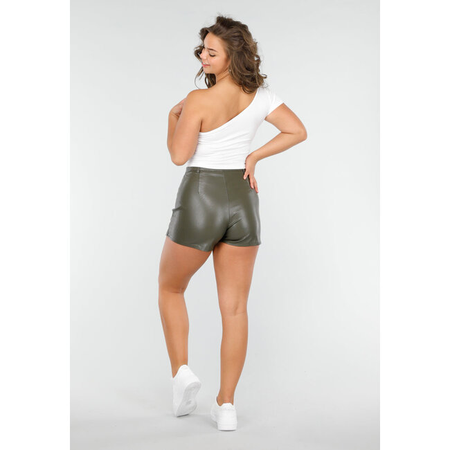 Weißes One Shoulder Top in Cropped Modell