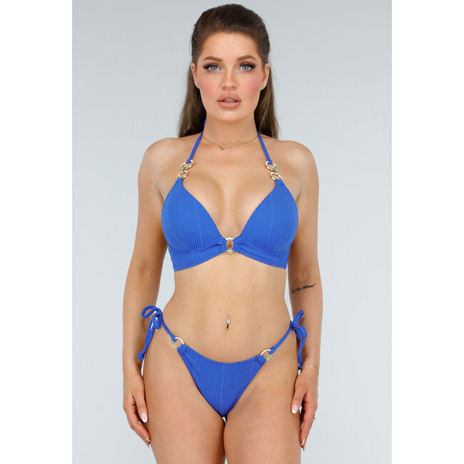 Hellblaues Bikini-Unterteil mit verstellbaren Trägern