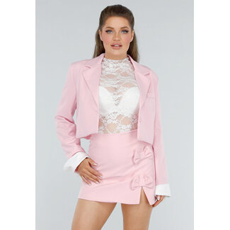 Puderrosa Cropped Blazer