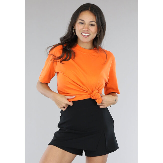 Orangefarbenes Basic T-Shirt in Übergröße