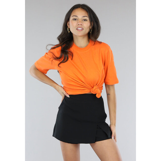 Orangefarbenes Basic T-Shirt in Übergröße