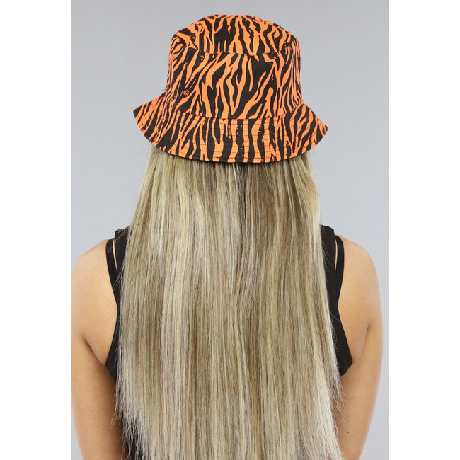 Orange Zebra Eimer Hut