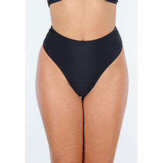 Schwarzer High Waist Cheeky Bikini Bottom