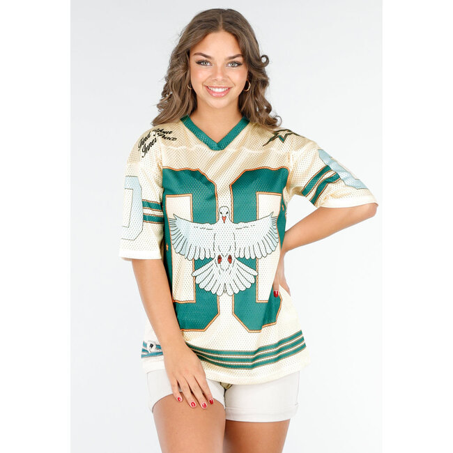 Übergroßes Baseball-Trikot mit Vogelaufdruck