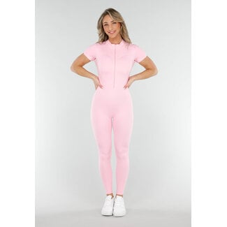 Hellrosa Sport-Overall mit Reissverschluss