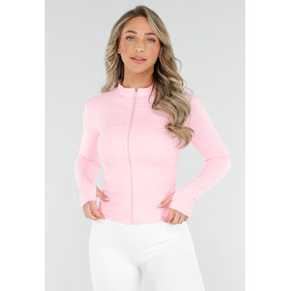 Rosa Sportstrickjacke mit Stretch