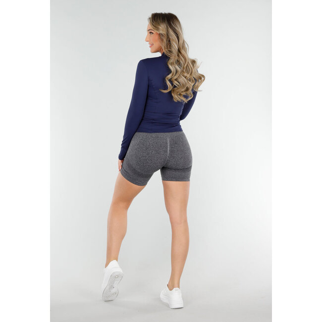 Marineblaue Tailored Sports Cardigan mit Stretch und Daumenlöchern