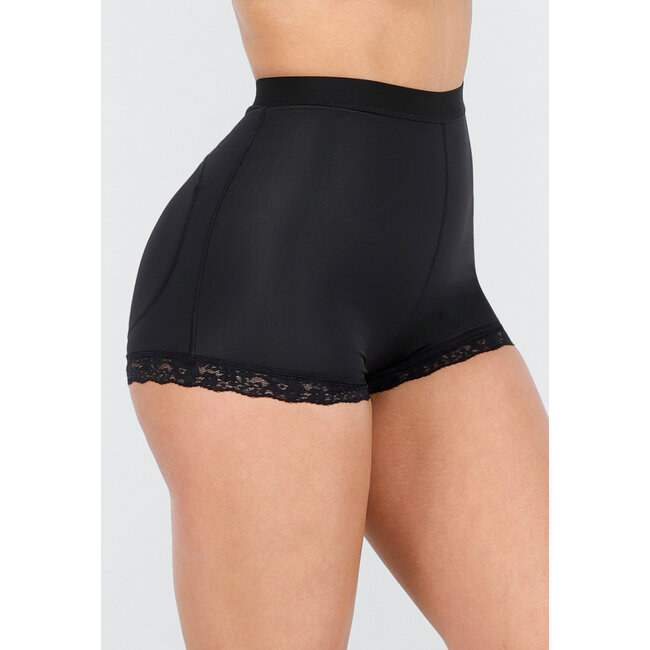 Schwarzes gepolstertes Butt Lift Höschen mit Spitzenrand