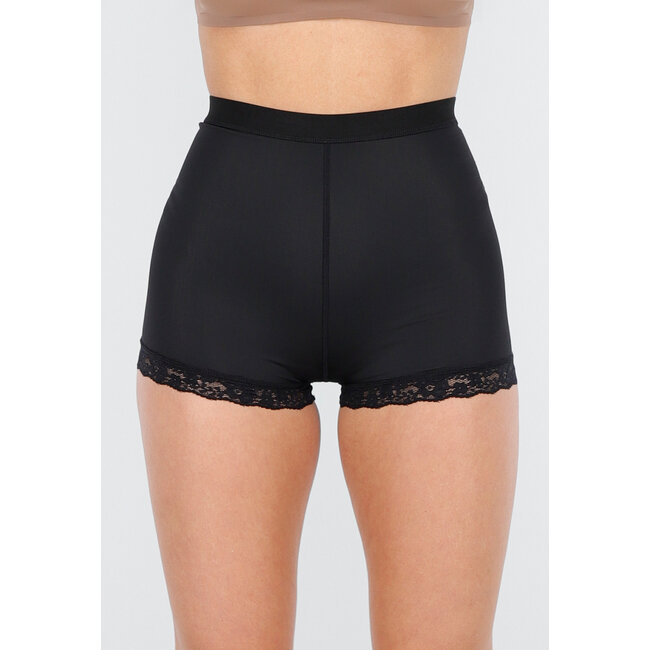 Schwarzes gepolstertes Butt Lift Höschen mit Spitzenrand