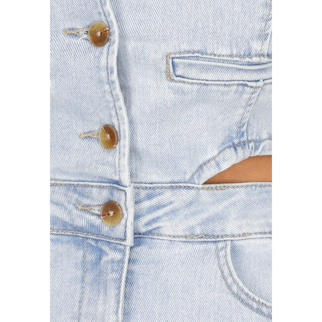 Hellblauer Stretch Playsuit ärmellos mit Ausschnitt