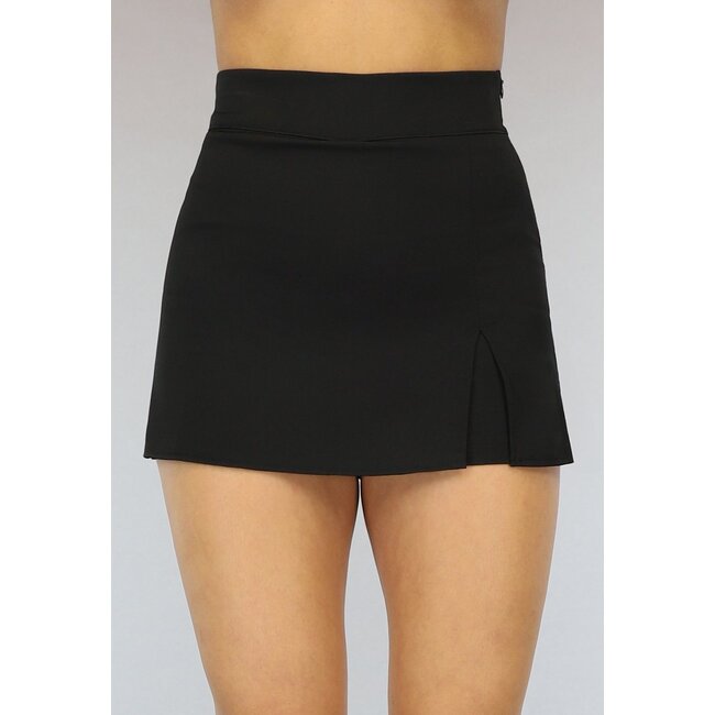 Schwarzer Fitted Skort mit Schlitz