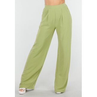 Olivgrüne Hose in Leinenoptik