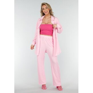 Hellrosa Crinkle Set mit Stretch