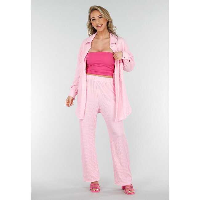 Hellrosa Crinkle Set mit Stretch