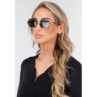 Sonnenbrille mit goldenem Leopardenmuster