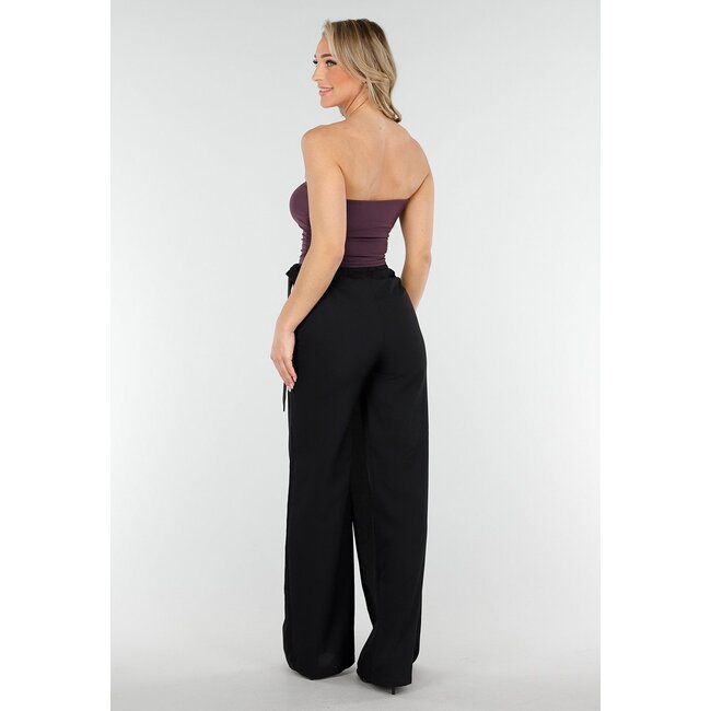 Dunkellila Sport Bandeau Top mit Stretch und Pads