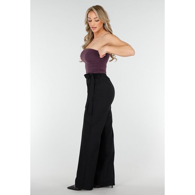 Dunkellila Sport Bandeau Top mit Stretch und Pads