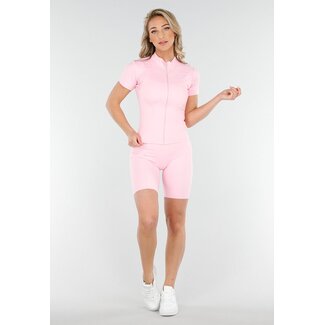 Hellrosa Sport-Set mit Shaping Short