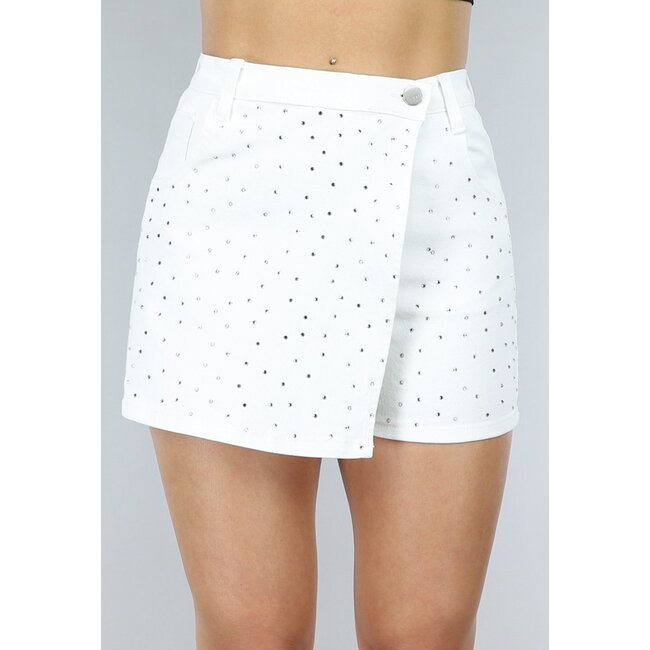 Weißer Glitzer-Skort