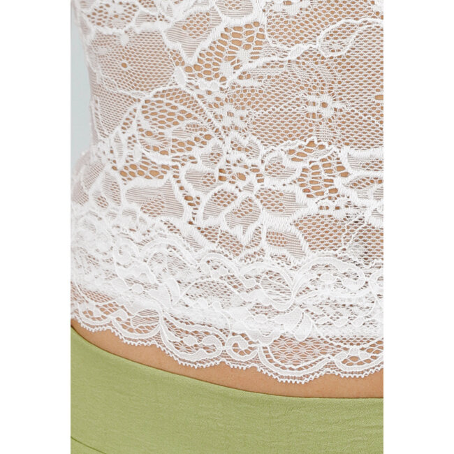 Weißes Stretch-Top mit Stretch und doppelter Fütterung