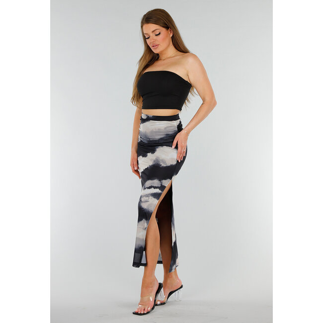 Tie Dye Stretch Maxirock mit Rockeinsatz