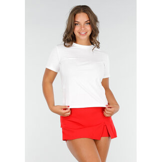 Weißes Basic-Top aus Baumwolle mit Stretch