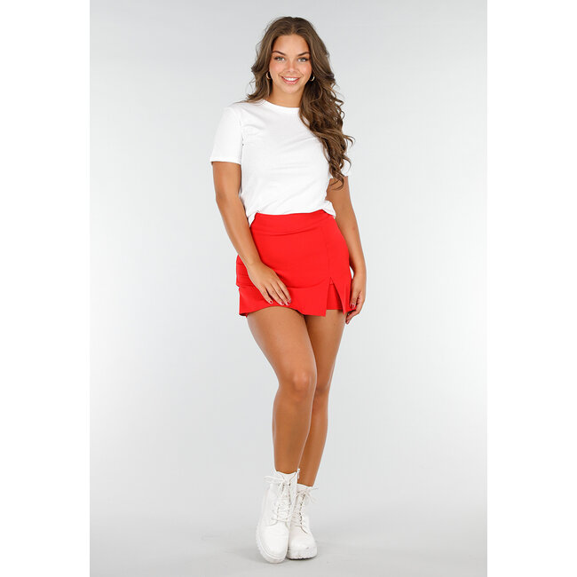 Weißes T-Shirt aus Baumwolle mit Stretch und lockerem Schnitt mit kurzen Ärmeln