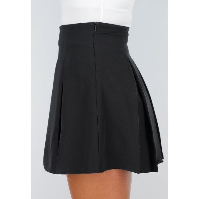 Schwarzes zweiteiliges Set mit Blazer mit Korsettschnürung und High Waist Rock mit Stretch