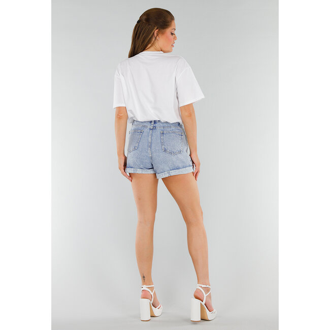 Weißes Oversized-Baumwollhemd mit Stretch und Paris Milano-Stickerei
