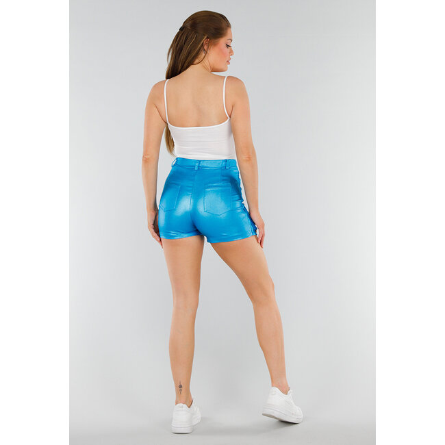 Weißes Shirt-Top mit Stretch, Rundhalsausschnitt und Cups