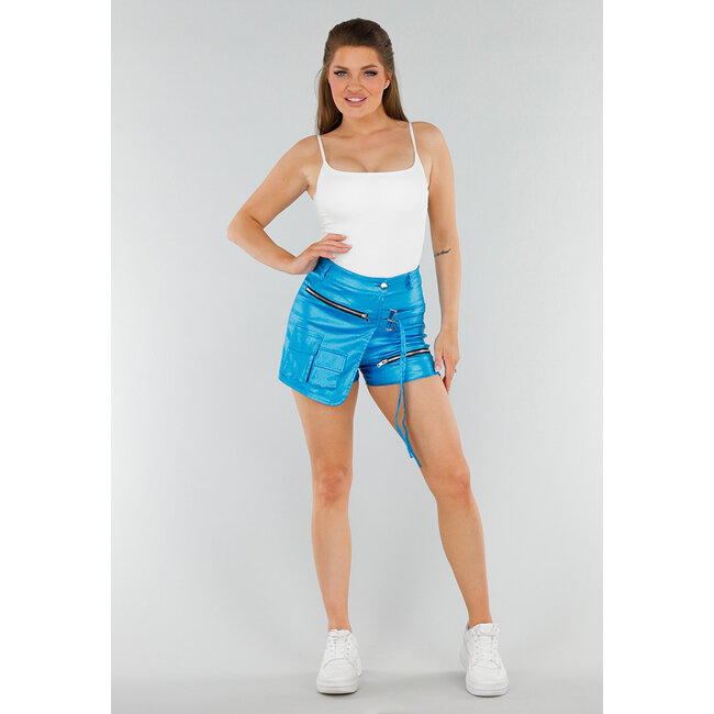 Weißes Shirt-Top mit Stretch, Rundhalsausschnitt und Cups