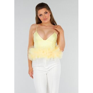 Butterweiches Schößchen-Top mit Tüll und Zip Fly