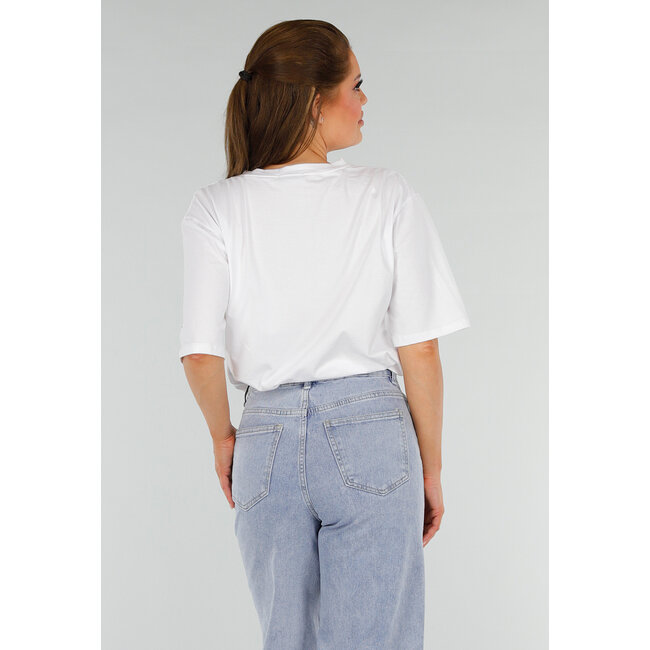 Weißes Oversized T-Shirt mit Stretch, Limoncello-Print und Zitrone