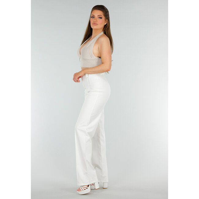 Beigefarbenes gehäkeltes Trägertop mit Stretch und tailliertem Modell