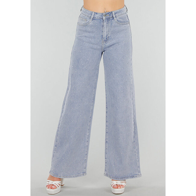 Blaue Jeans mit Strass und Stretchfit