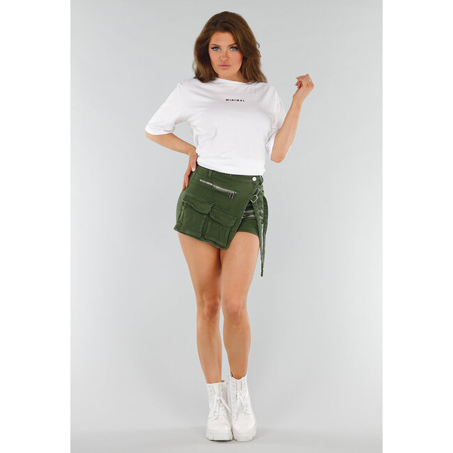 Weißes T-Shirt in Übergröße mit minimalem Druck und Stretch