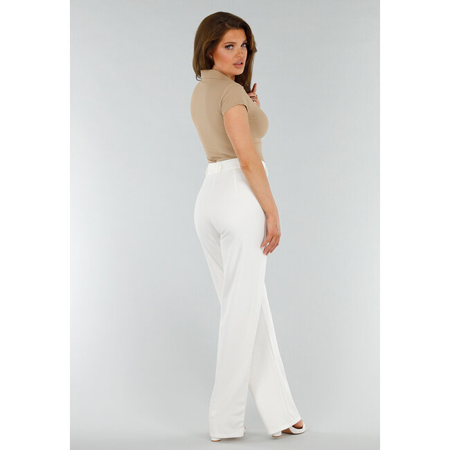 Beigefarbenes Polo mit Stretch und Struktur