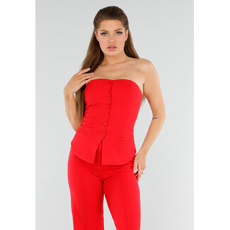 Rotes trägerloses Gilettop